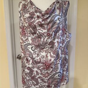 EMALINE Paisley Print Sleeveless Top